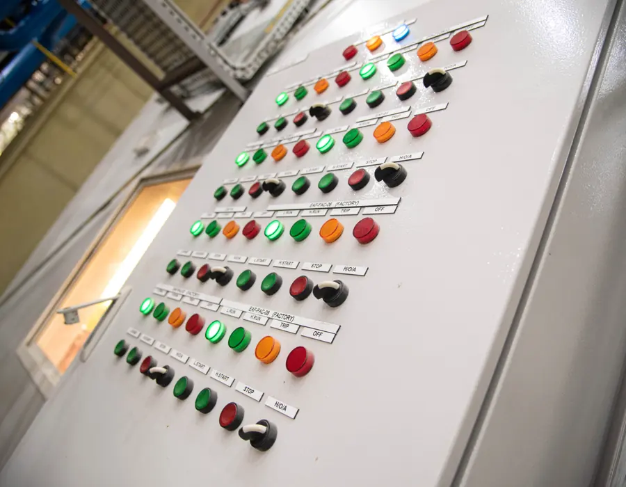 Operator control panel for the incineration systems